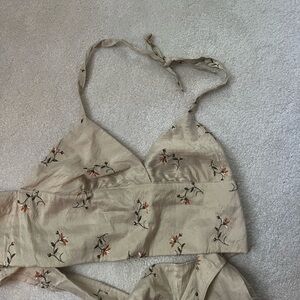 Floral Tie-Strap Crop Top